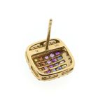 Image 6 of Gold stud earrings with colored sapphire and diamonds | 0.30 ct.