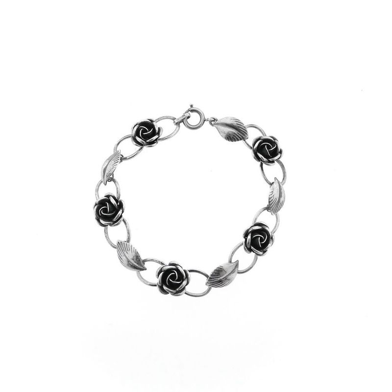 Image 3 of Vintage silver bracelet with roses