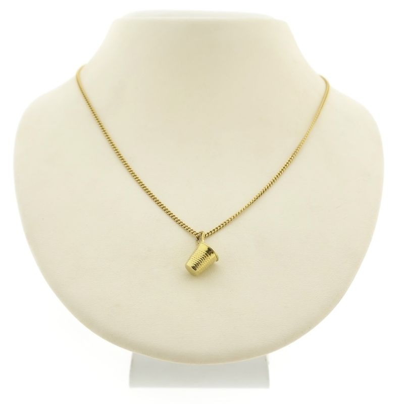 Image 11 of Gold minimalist pendant of a thimble