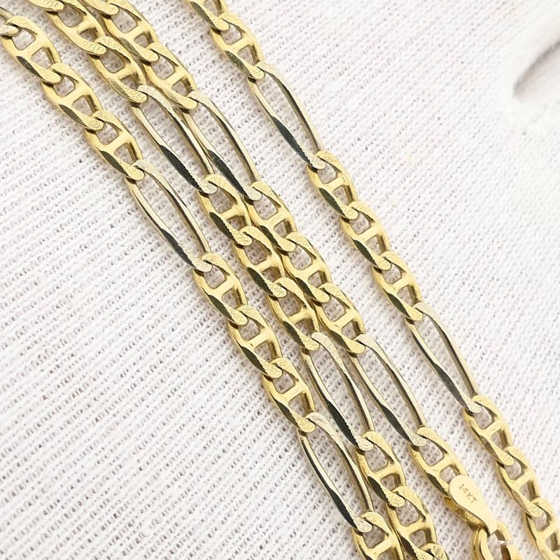 Image 7 of Bicolor Gold Figaro/Marine Link Chain