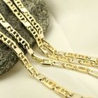 Image 2 of Two-tone gold navy link necklace; Men | 61 cm