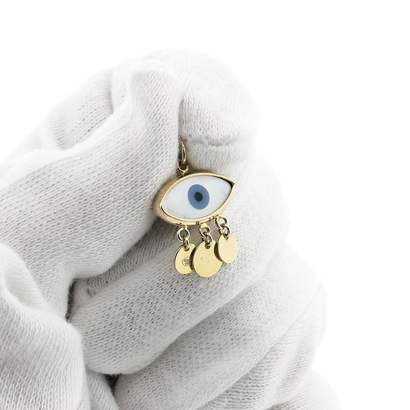 Image 2 of Gold pendant with Nazar (Lucky Eye)
