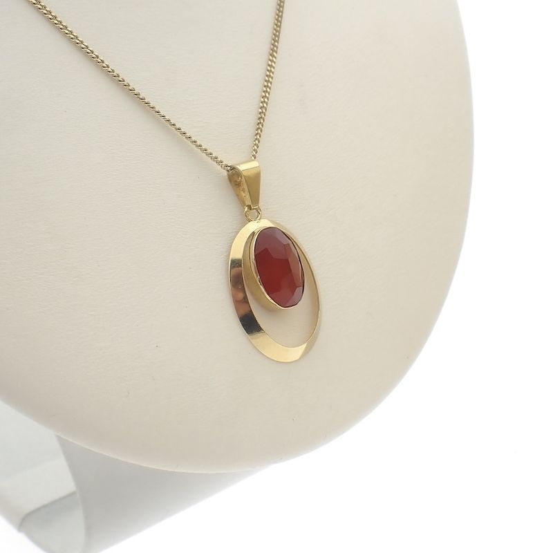 Image 9 of Gold pendant with carnelian | Vintage/antique