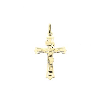 Image 1 of Gold pendant of a cross with corpus | INRI