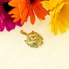 Image 2 of Two-tone gold pendant of a tiger's head with emerald