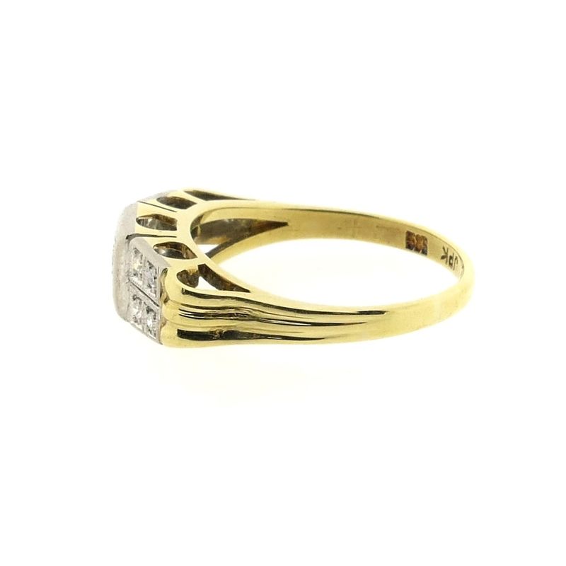 Image 8 of Gold Art Deco ring with diamond | 0.18 ct.
