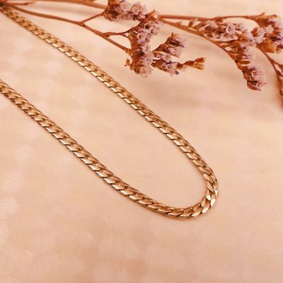 Image 2 of Gold flat gourmet link chain | 45.5 cm