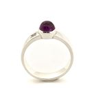 Image 3 of Silver solitaire ring with an oval cut amethyst stone