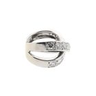 Image 5 of 18K White Gold Crossover Ring with Diamonds