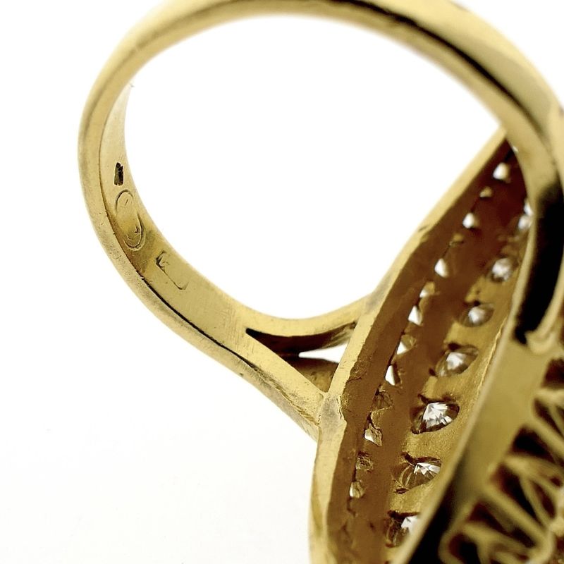 Image 5 of 20 carat gold marquise ring with diamonds approx. 1.50 ct.