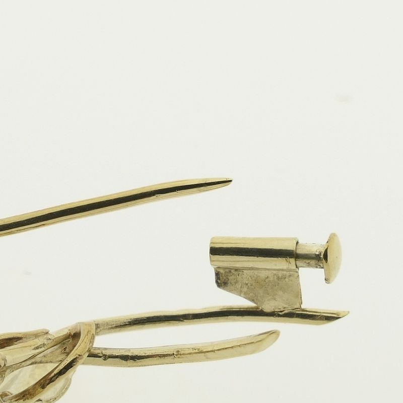 Image 7 of Vintage two-tone gold brooch of a rose