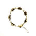 Image 6 of Vintage/antique gold boat bracelet with garnet | 19 cm