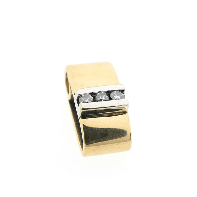 Image 4 of Two-tone gold pendant with diamond; 0.10 ct.