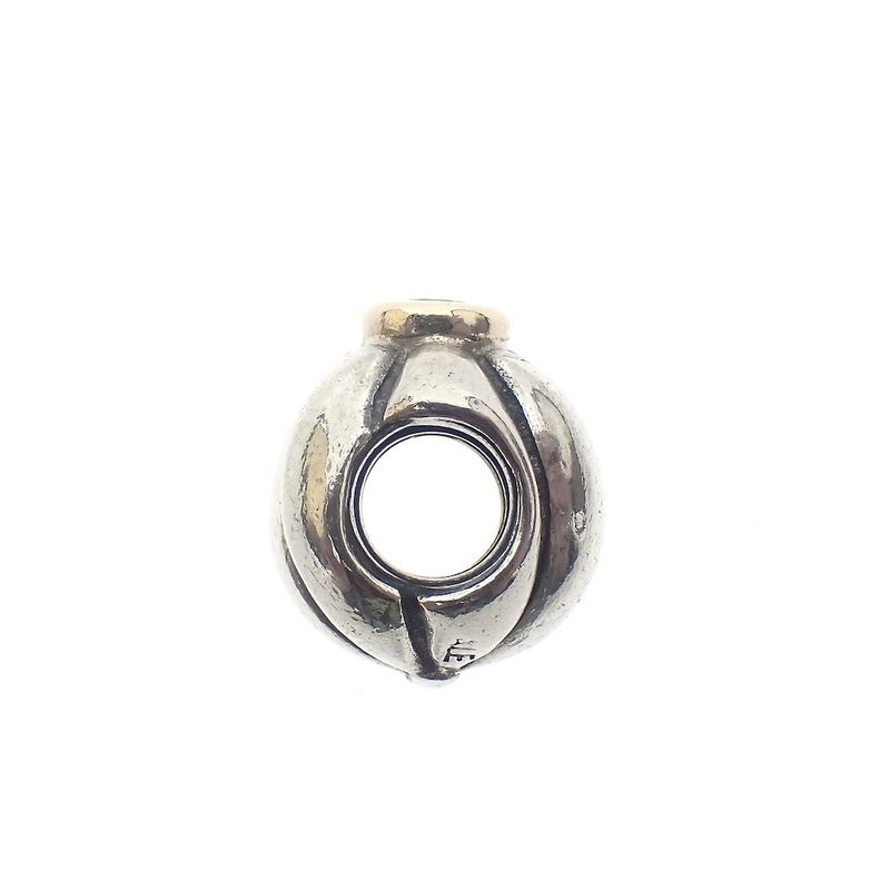 Image 3 of Pandora charm; Silver with gold; Stone Charm