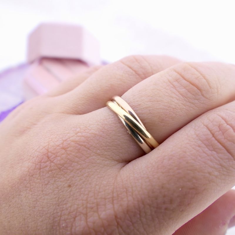 Image 5 of Tricolor gold trinity ring