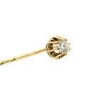 Image 3 of Gold lapel pin, tie pin with rose-cut diamond | 0.14 ct.