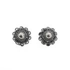 Image 1 of Silver clip-on earrings with a Zeeland button | Antique