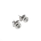 Image 3 of White gold solitaire stud earrings with diamond | 0.06 ct.