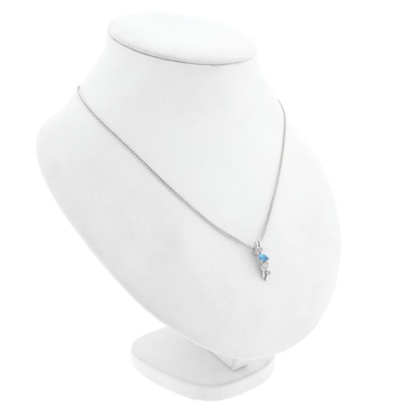 Image 5 of 18K White Gold Pendant with Topaz & Diamonds