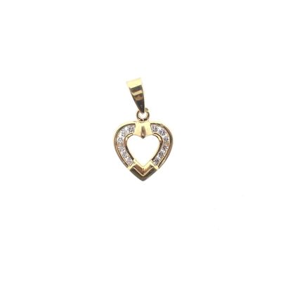 Image 1 of Gold pendant of a heart with zirconia