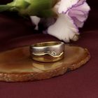 Image 2 of Two-tone gold ring with 0.08 ct diamond.