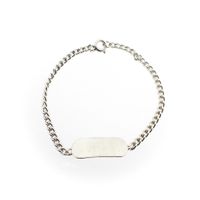 Silver gourmet bracelet with engraving plate