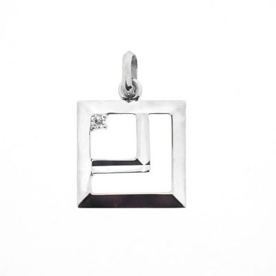 Image 1 of White gold pendant with diamond; 0.035 ct.