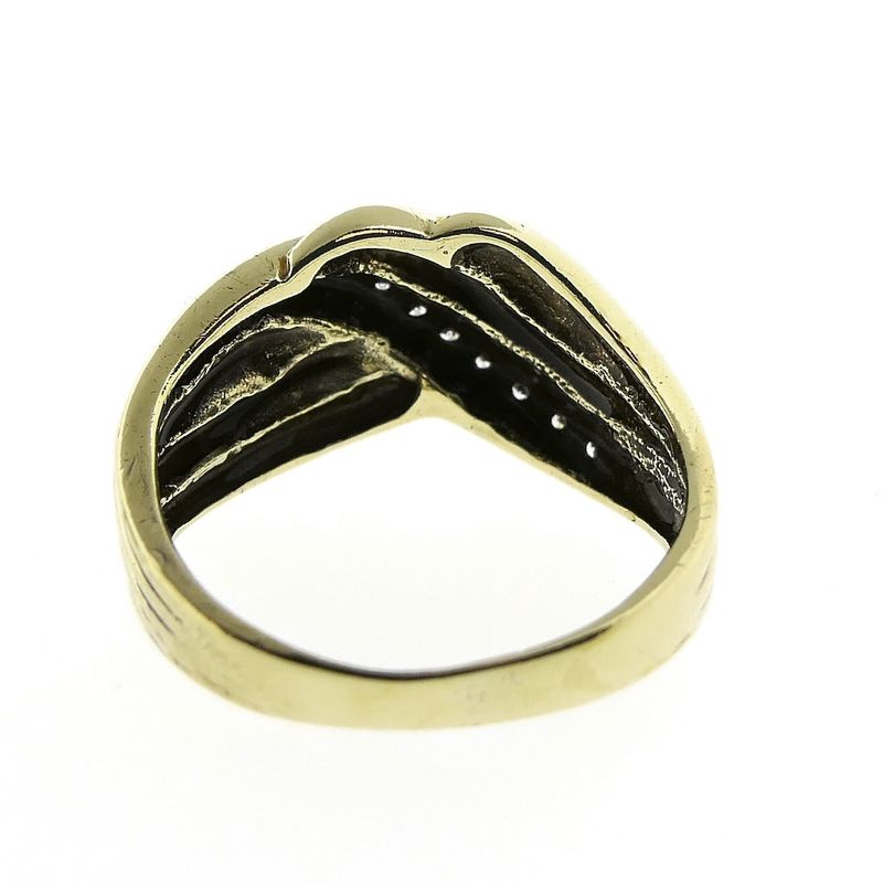 Image 4 of Golden fantasy ring with diamond 0.09 ct.