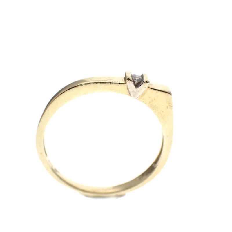 Image 3 of Gold solitaire ring with diamond; 0.03 ct.