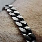 Image 3 of Silver robust gourmet link men's bracelet