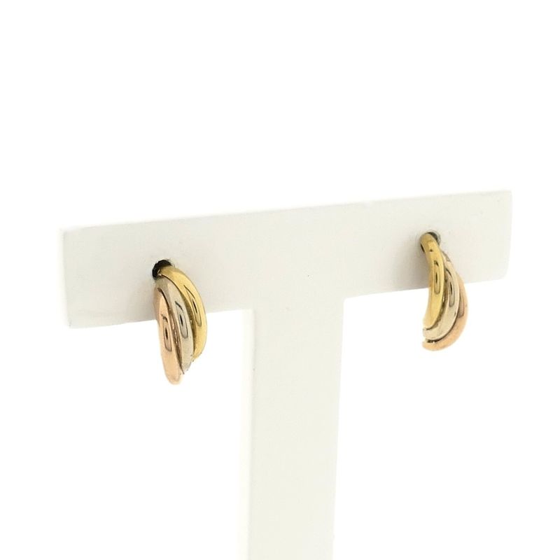 Image 3 of Tricolor gold stud earrings