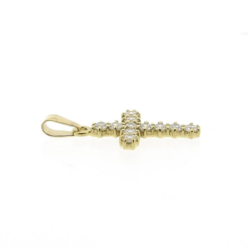 Image 4 of Gold cross pendant with zirconia