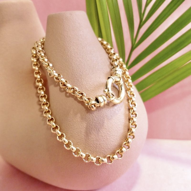 Image 2 of Bicolor gold jasseron necklace | 51 cm