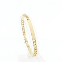 Gold gourmet link bracelet with engraving plate