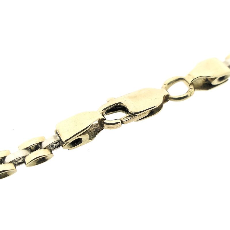 Image 3 of Two-tone gold Bismarck link bracelet | 21 cm