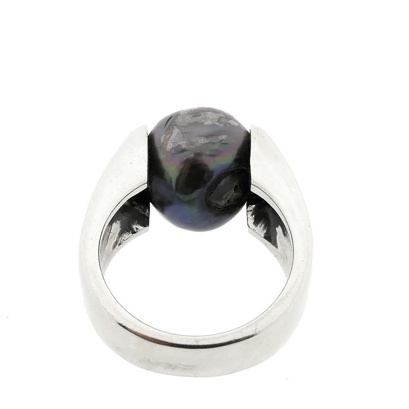 Image 9 of Silver ring with black pearl | Melano