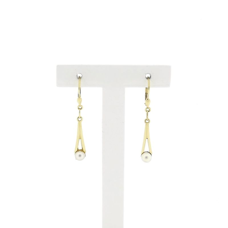 Image 1 of Gold earrings with pearl