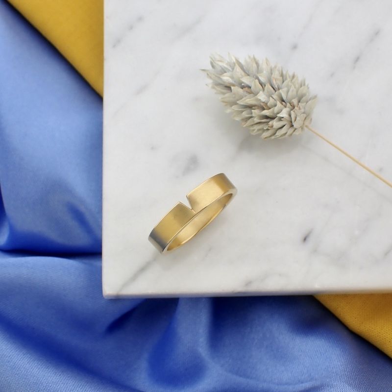 Image 6 of Gold matte ring; Niessing