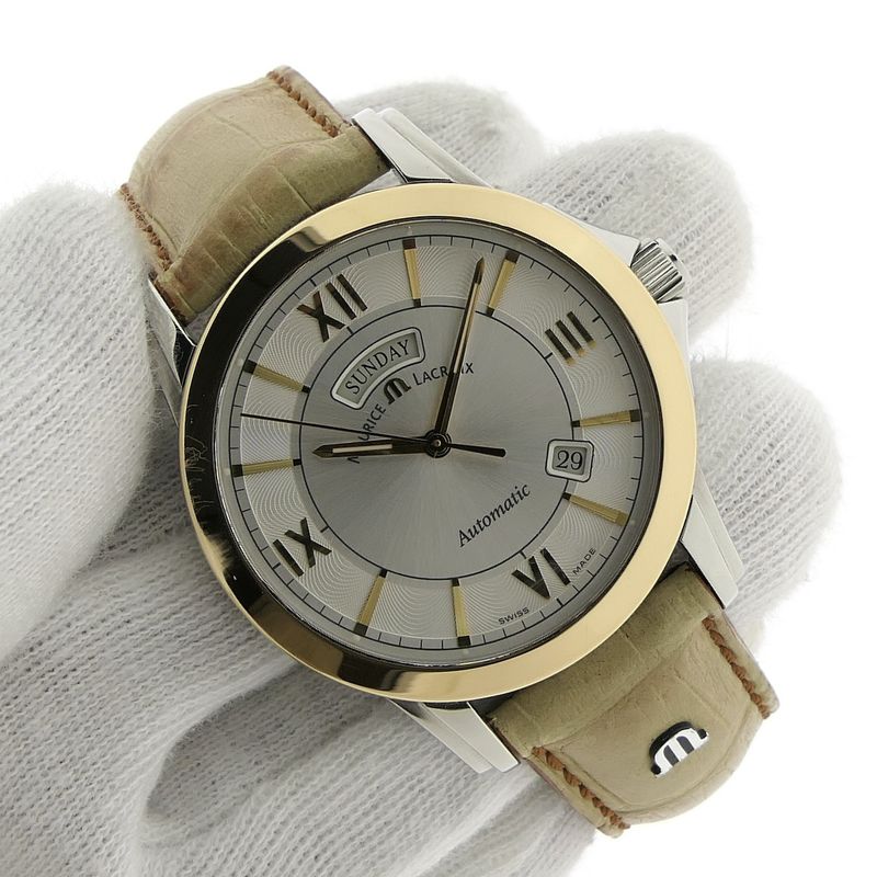 Image 5 of Maurice Lacroix Pontos Day-Date PT6058; Automatic 18k gold/steel men's watch