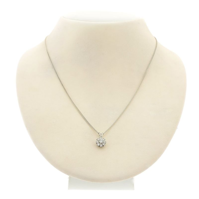 Image 3 of White gold minimalist pendant with diamond | 0.34 ct.