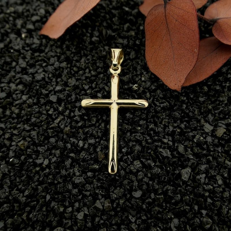 Image 2 of Gold pendant of a cross