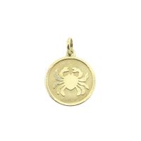 Gold zodiac sign pendant; Cancer