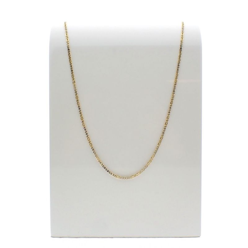 Image 3 of Two-tone gold navy link necklace