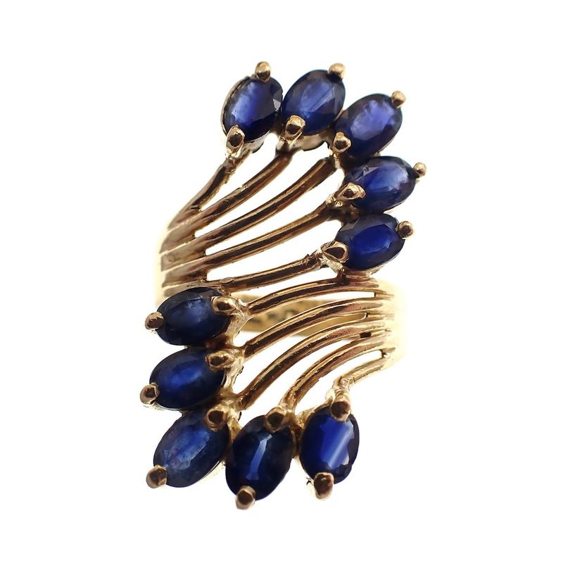 Image 5 of 22 carat gold cocktail ring with sapphire
