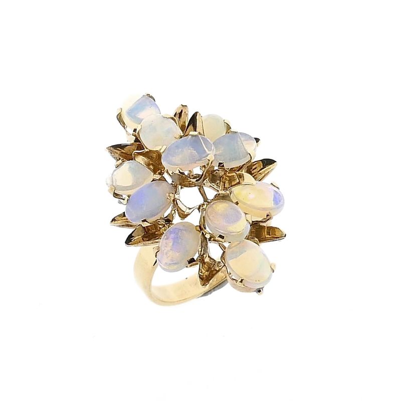 Image 1 of Gold Statement Ring with Opal