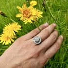 Image 2 of 18-karat white gold vintage cocktail ring with 1.96 ct. diamonds.