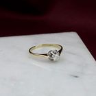 Image 2 of Gold solitaire ring with diamond; 0.07 ct.