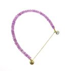 Image 4 of Gold beaded bracelet with pink sapphire | 19 cm