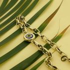Image 2 of Gold Anchor-Link Bracelet with Nazar Eye