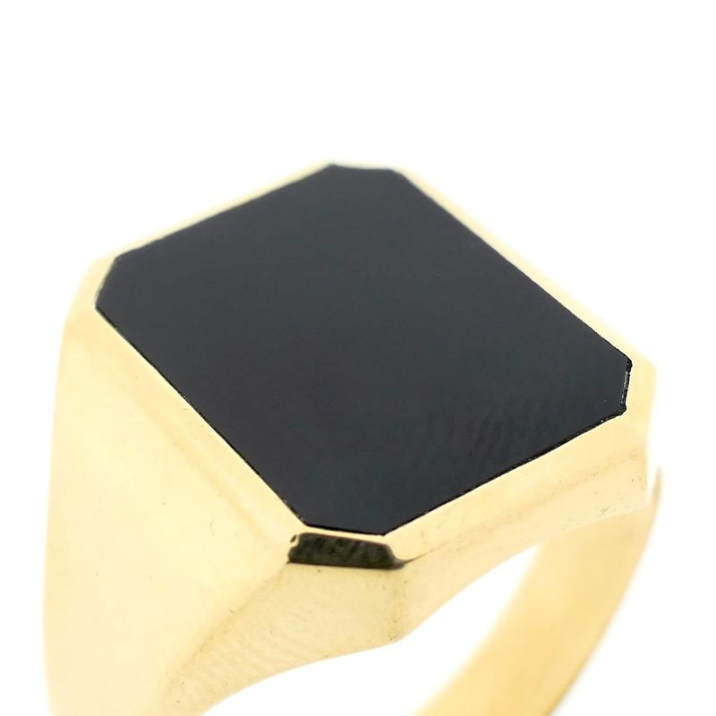 Image 3 of Gold Seal Ring with Onyx